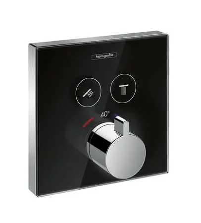 Hansgrohe ShowerSelect Glas termosztátos falsík alatti termosztátos csaptelep színkészlet fekete/króm 15738 600 (15738600)Hansgrohe Legkelendőbb