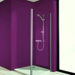Végkiárusítás Hüppe Aqua 120 cm-es oldalfal, Anti-plaque bevonatú átlátszó üveg, króm profil (140509)Hüppe