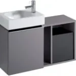 Kiárusítás Keramag Icon xs oldalsó kiegészítő szekrény magasfényű platina (37x40x24,5 cm, 840139000)Keramag