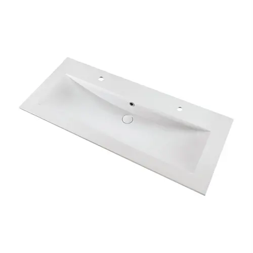 Outlet Marmy LISETTE Plus 120x51 cm beépíthető öntött márvány mosdó 2 csaplyukkal 80 6830 12 12 10Marmy