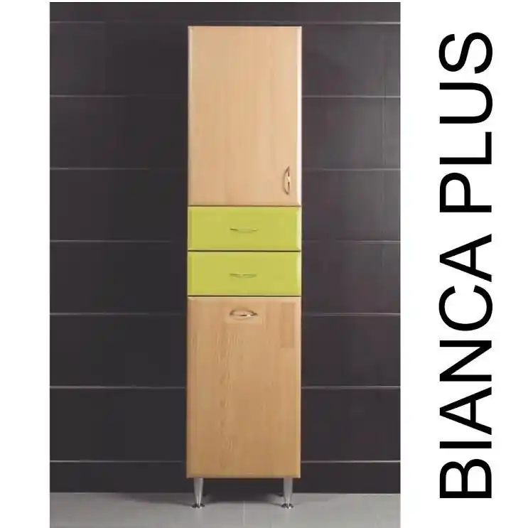Vertex Bianca Plus magas 45 szekrény egy ajtóval, két fiókkal és szennyestartóvalVertex Gyors kiszállítás