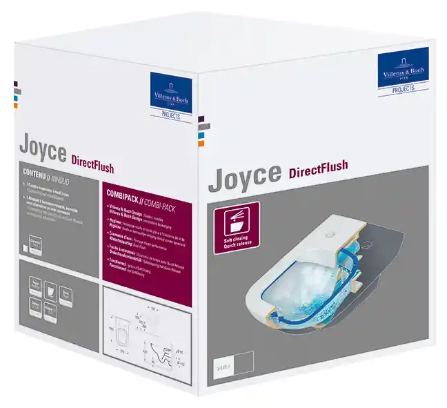 Villeroy & Boch Joyce perem nélküli fali wc szett, ülőkével CeramicPlus felülettel 5607 R2 R1 (5607R2R1)Villeroy & Boch Különleges ajánlat