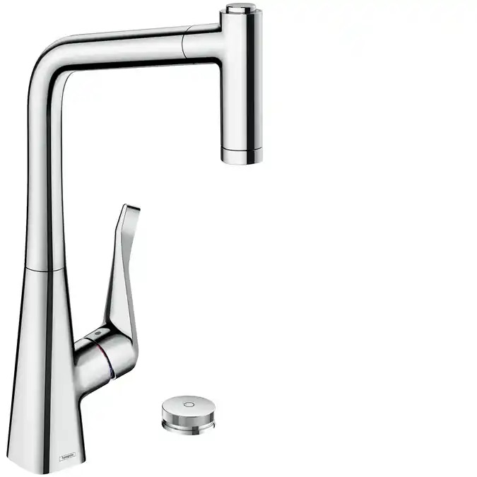 Vedd meg online Hansgrohe M7120-H320 2-lyukú egykaros konyhai csaptelep 320 kihúzható zuhanyfejjel, króm 73806000Hansgrohe