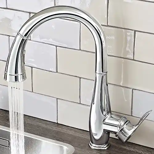 Vedd meg online Grohe Parkfield egykaros kihúzható zuhanyfejes mosogató csaptelep, króm 30215 000 (30215000)Grohe