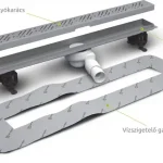 Nézd meg most Radaway rozsdamenetes zuhanyfolyóka 55 cm, Quadro ráccsal 5L055A+5R055QRadaway