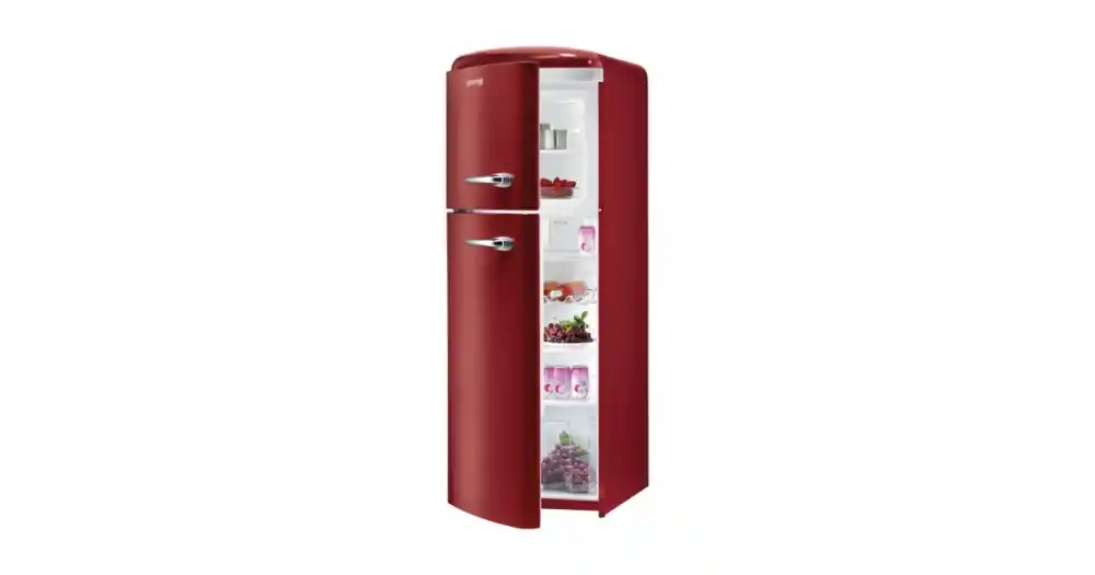 Gorenje szabadonálló felülfagyasztós hűtőszekrény, old timer, A++, burgundi vörös, balos RF60309ORLGorenje Outlet