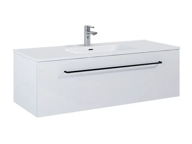 Újdonság AREZZO design Carmel 120cm-es alsószekrény 1 fiókkal magasfényű fehér AR-166934Arezzo Design