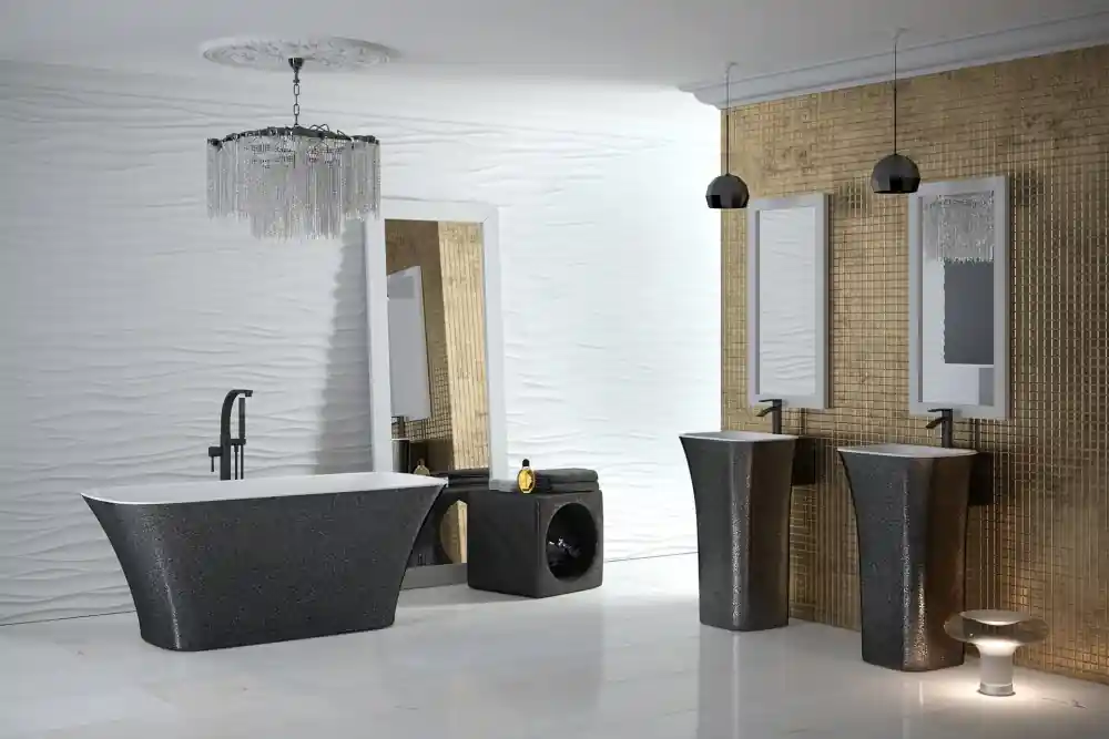 Besco Assos Glam 160x70 cm szabadonálló kád, graphiteBesco Kiárusítás