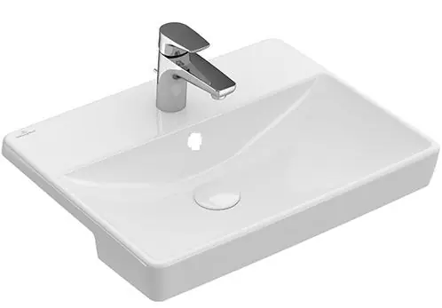 Legkelendőbb Villeroy & Boch Avento 55x44 cm elölről beépíthető mosdó, túlfolyó nélkül CearmicPlus felülettel 4A06 56 R1 (4A0656R1)Villeroy & Boch
