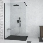 Alacsony ár Besco Aveo Black 130 walk in zuhanyfal, 130 cmBesco