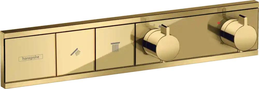 Hansgrohe RainSelect Termosztát falsík alatti szereléshez, 2 fogyasztóhoz, polírozott arany hatású 15380990Hansgrohe Árcsökkenés