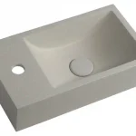 Biztonságos fizetés Sapho SMALL CREST L 40x22cm balos beton mosdó, homokkő AR410Sapho