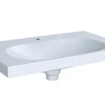 Gyors kiszállítás Geberit Acanto 75x48,2 cm mosdó rejtett túlfolyóval, pakolófelülettel és szelepfedéllel 500.630.01.2Geberit