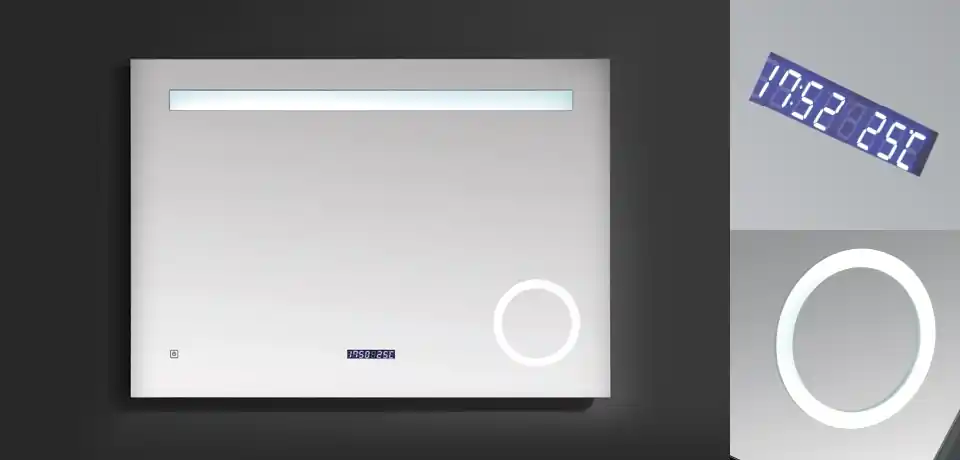 Kiárusítás Wellis Rodos 120x70 cm fürdőszobai tükör LED világítással, kijelzővel WB00326Wellis