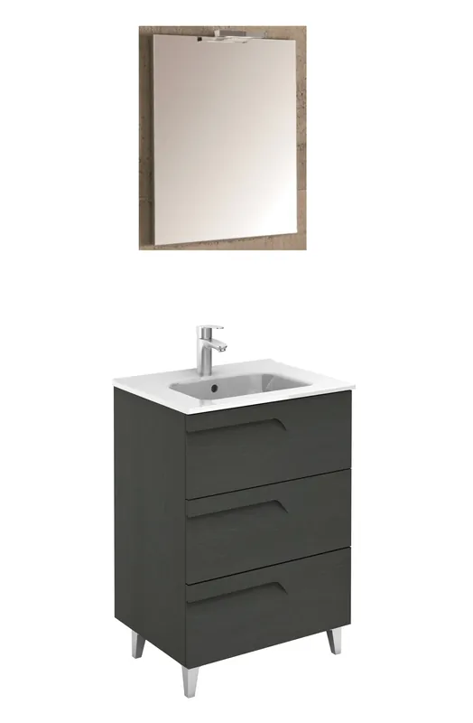 Kedvezményes ár Royo Bannio Vitale 60 fürdőszobabútor szett, Kyra mosdóval, nature grey 72988-KRoyo Bannio