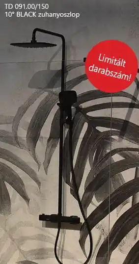Nézd meg most Ravak 10° BLACK zuhanyoszlop termosztátos csapteleppel TD 091.00/150, fekete X070138Ravak