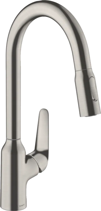 Hansgrohe M429-H220 egykaros konyhai csaptelep kihúzható zuhanyfejjel, rozsdamentes acél 71800800Hansgrohe Kiárusítás