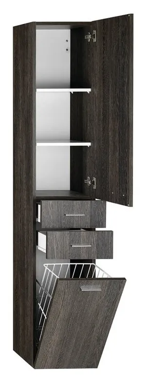 AQUALINE ZOJA állószekrény fiókkal, szennyeskosárral, 35x184x29cm, mali wenge 51231Aqualine Akciós ár