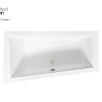 Besco INTIMA SLIM 150x85 cm balos aszimmetrikus kád, fehér WAIT-150-SLBesco Azonnali szállítás