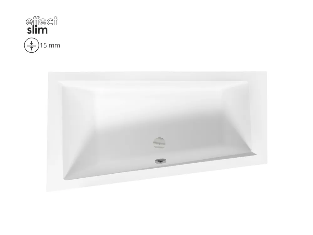 Besco INTIMA SLIM 150x85 cm balos aszimmetrikus kád, fehér WAIT-150-SLBesco Azonnali szállítás