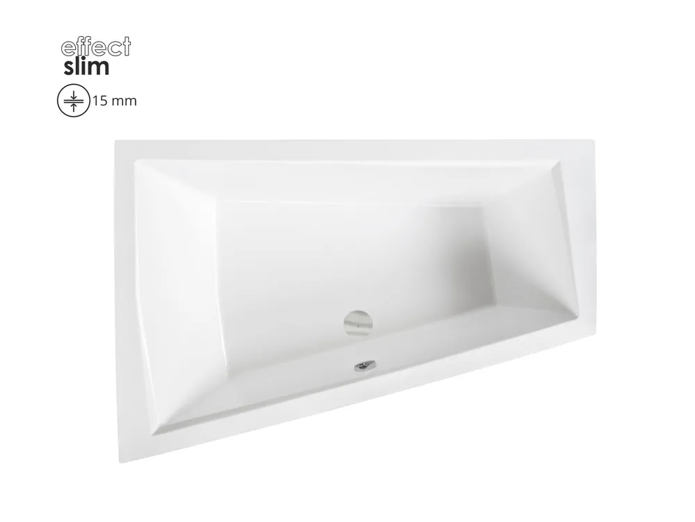 Nézd meg most Besco INTIMA DUO SLIM 180x125 cm balos aszimmetrikus kád, fehér WAID-180-SLBesco