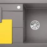 Legjobb ár BLANCO SITY XL 6S Silgranit mosogató citromsárga tartozékokkal, alumetál 525054Blanco