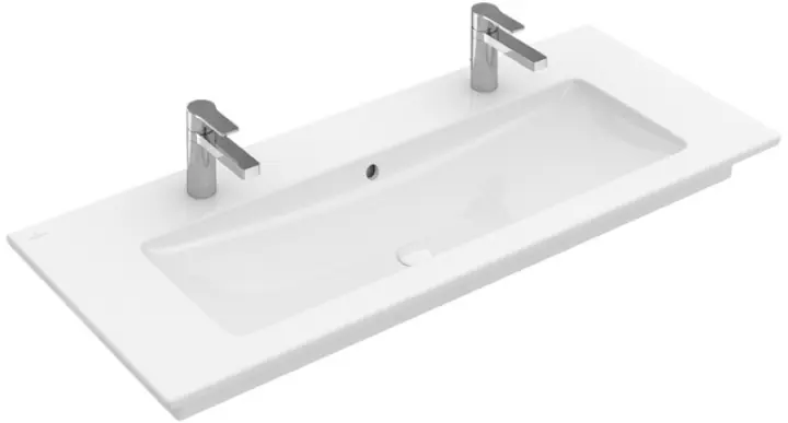 Biztonságos fizetés Villeroy and Boch Venticello 120x50 cm beépíthető mosdó, 2 csaplyukkal CeramicPlus felülettel 4104CKR1Villeroy & Boch