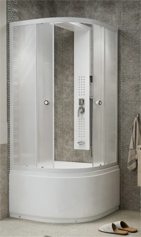 Olcsó Sanimix 90x90 negyedköríves zuhanykabin magasított zuhanytálcával 22.44.6Sanimix