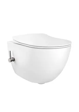Szuper ajánlat Creavit Free RIMOFF perem nélküli falra szerelhető wc Bidé2in1, hideg-meleg vizes csappal, fehér FE322-34CB00E-0002Creavit