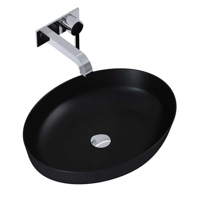 Legnépszerűbb AREZZO design RIKA 52x39,5 cm pultra ültethető mosdó, matt fekete AR-145001Arezzo Design
