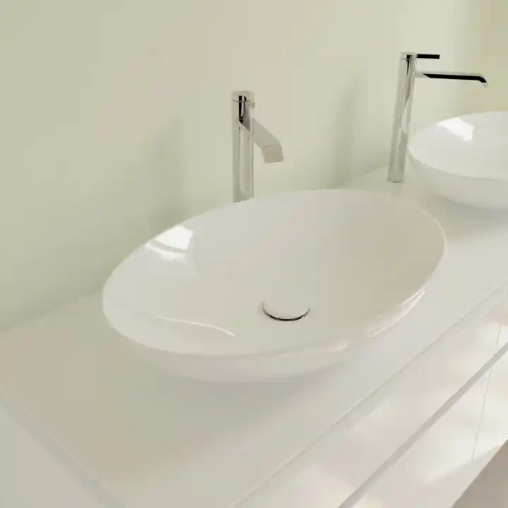 Biztonságos vásárlás Villeroy and Boch Loop & Friends Surface 62x42 cm ráültethető mosdó Stone White CeramicPlus felülettel 4A4801RWVilleroy & Boch