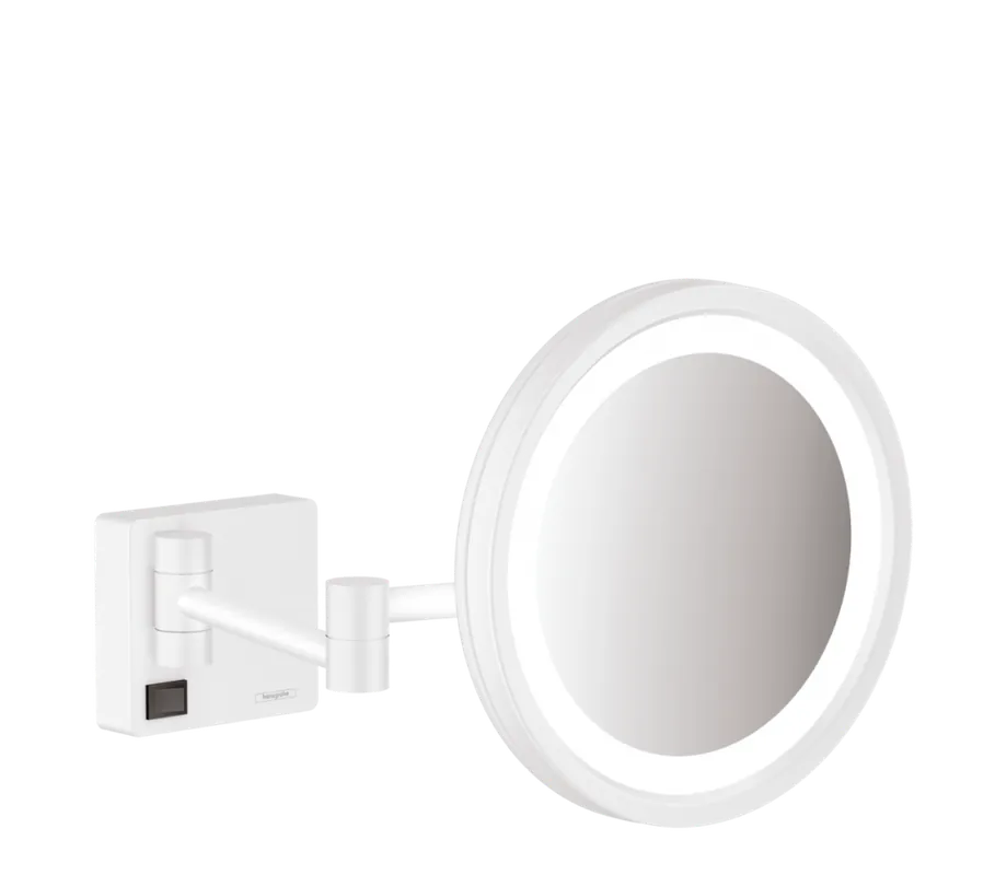 Végkiárusítás Hansgrohe AddStoris kozmetikai tükör LED világítással, matt fehér 41790700Hansgrohe