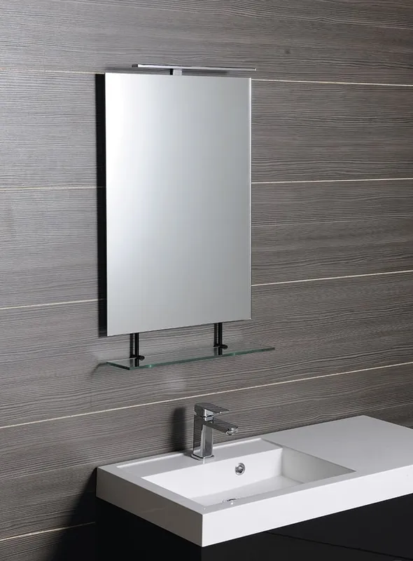 Biztonságos vásárlás Sapho WEGA Tükör polccal, matt fekete, 40x80cm 60092-4BSapho