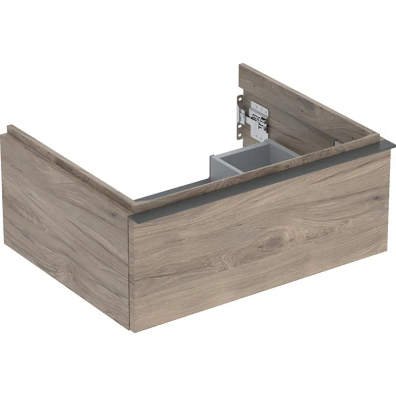 Ajánlat Geberit iCon alsó szekrény mosdóhoz, egy fiókkal, 59.2x24.7x47.6cm, hikoridió/melamin faszerkezet, láva/matt porbevonatos 502.310.JR.1Geberit