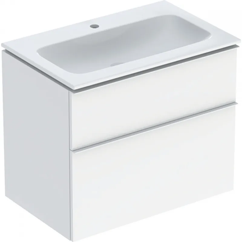Geberit iCon mosdószekrény mosdóval, 75x63x48cm, fehér/magasfényű bevonat, magasfényű krómozott 502.336.01.2Geberit Végkiárusítás