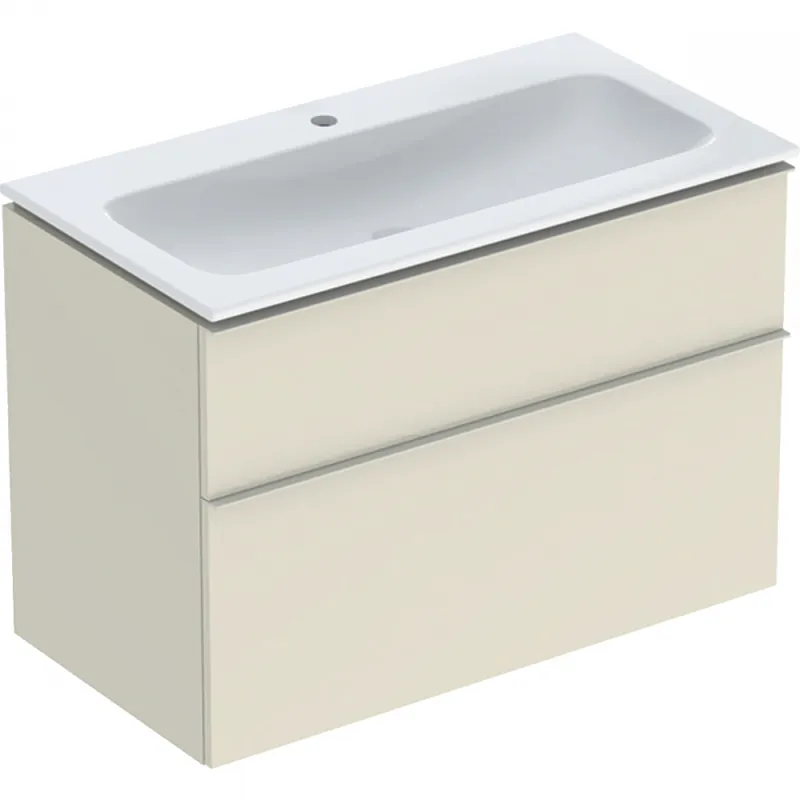 Geberit iCon mosdószekrény mosdóval, 90x63x48cm, homokszürke/magasfényű bevonat, homokszürke/matt porbevonatos 502.337.JL.1Geberit Exkluzív ajánlat