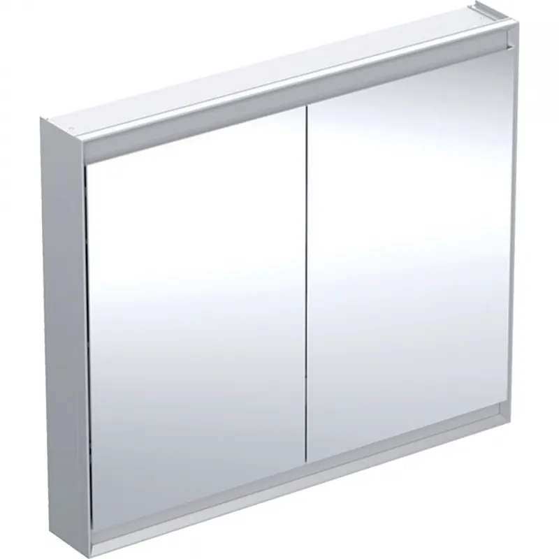 Geberit ONE tükrös szekrény ComfortLight világítással, két ajtóval, falon kívüli szerelés, 105x90cm, eloxált alumínium 505.814.00.1Geberit Ajánlat