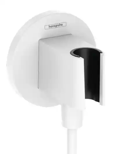 Hansgrohe FixFit S Fali tömlőcsatlakozás zuhanytartóval, kerek, matt fehér 26888700Hansgrohe Biztonságos fizetés