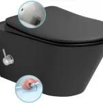 Kedvezmény Sapho AVVA RIMLESS fali WC bidézuhannyal, csapteleppel, matt fekete 100315-110Sapho