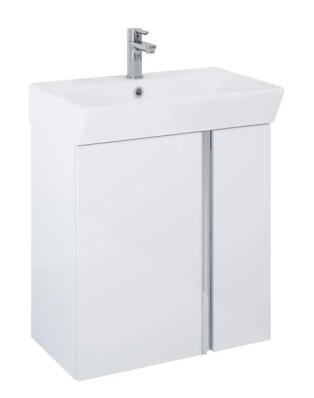 AREZZO design PROVO 60 2 ajtós bútor+mosdó szett, magasfényű fehér AR-168349Arezzo Design Népszerű