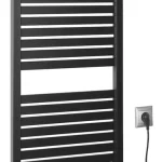 Sapho AQUALINE TONDI-E 450x970mm elektromos fürdőszobai radiátor, matt fekete DE456TAqualine Olcsóbb