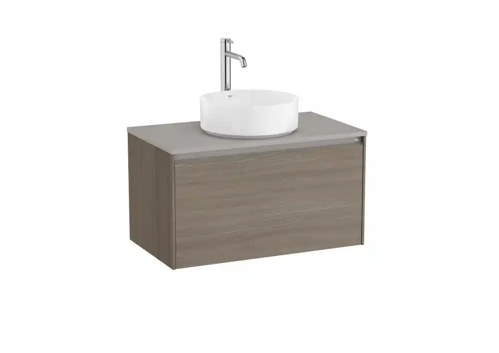 Gyors szállítás Roca Ona 80 cm-es fürdőszoba bútor ráültethető mosdóhoz, sötét szilfa A851724511Roca