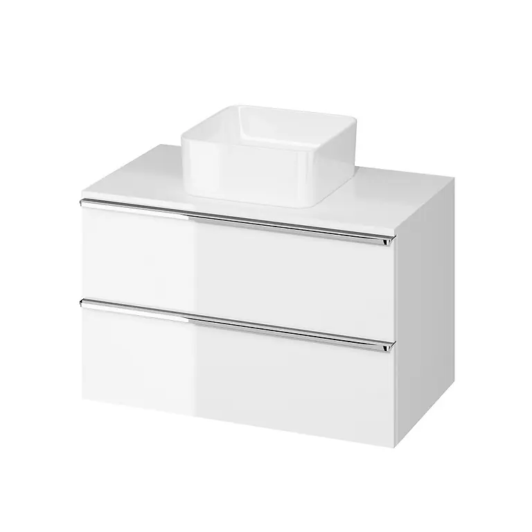 Cersanit Virgo 80 fürdőszobaszekrény pultra ültethető mosdóhoz, fehér, króm fogantyú S522-026Cersanit Vedd meg online