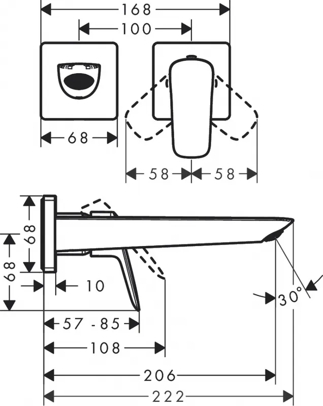Hansgrohe Logis Fine egykaros mosdócsaptelep falsík alatti telepítéshez, 20,5 cm-es kifolyóval, matt fekete 71256670Hansgrohe Kihagyhatatlan ajánlat