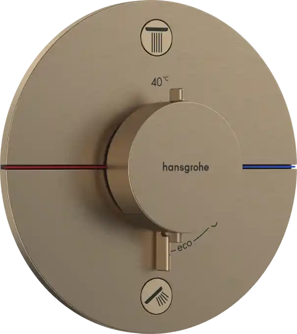 Hansgrohe ShowerSelect Comfort S Falsík alatti termosztát, 2 funkciós, beépített biztonsági kombinációval EN1717, szálcsiszolt bronz 15556140Hansgrohe Szuper akció