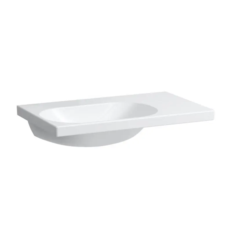 Legnépszerűbb Laufen Lua aszimmetrikus mosdó jobb oldali pulttal, csaplyuk nélkül, túlfolyó nélkül 75x46 cm H8170860001121Laufen
