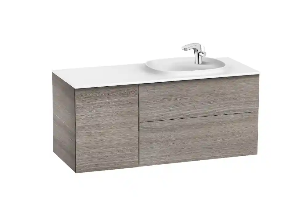 Roca Beyond 120 cm jobbos fürdőszoba bútor mosdóval, texturált tölgy A851392402Roca Árcsökkenés