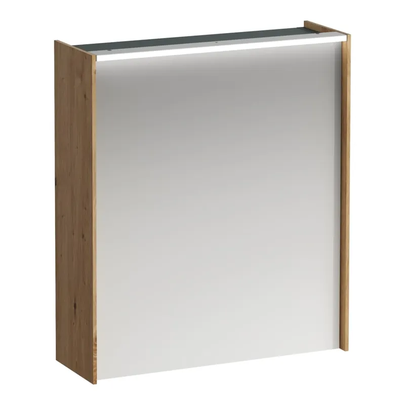 Olcsóbb Laufen Lani 60 cm-es tükrös szekrény led világítással bal oldali zsanér, vad tölgy H4037311122671Laufen