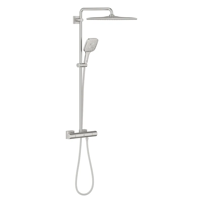 Grohe Rainshower SmartActive 310 Cube termosztátos zuhanyrendszer, SuperSteel 26837DC0Grohe Olcsóbb