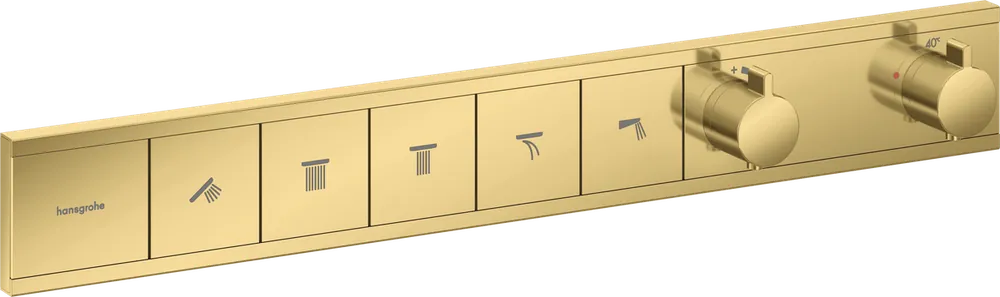 Kihagyhatatlan ajánlat Hansgrohe RainSelect falsík alatti termosztátos csaptelep színkészlet 5 fogyasztóhoz, polírozott arany 15384990Hansgrohe